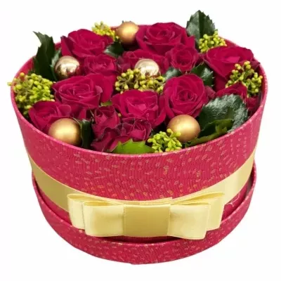 Vánoční krabička ANNABETH červená 18x8xm (FLR)