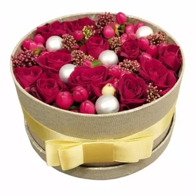 Vánoční krabička ANNAMARIA šampaň 18x8xm (FLR)