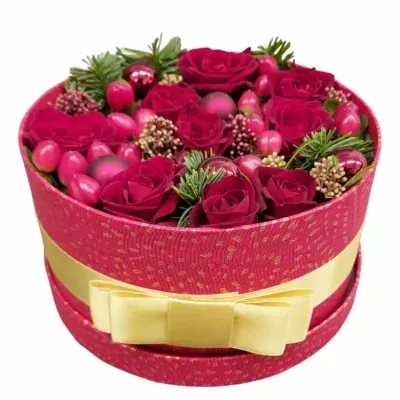 Vánoční krabička ANNEMARIE červená 18x8xm (FLR)