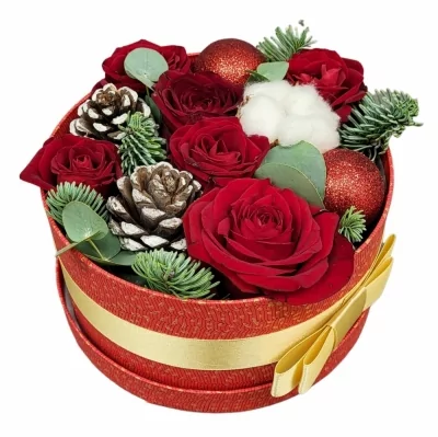 Vánoční krabička THEA červená 18x8xm (FLR)