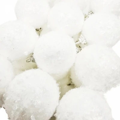 VÁNOČNÍ OZDOBY balls snow finish white 40 mm/24ks