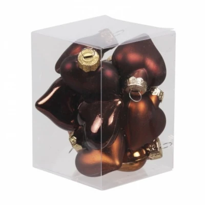 VÁNOČNÍ OZDOBY glass dark brown 40mm/12ks