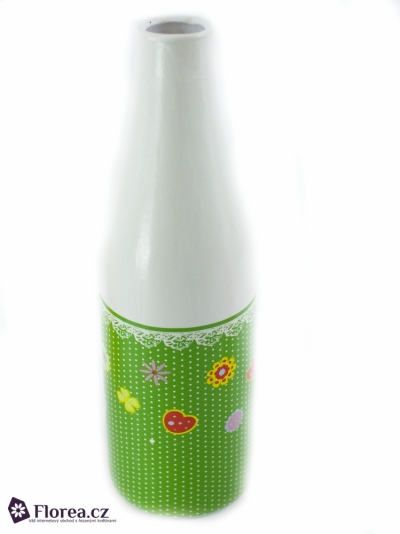 BOTTLE CERAMIC GREEN Ø10X31cm