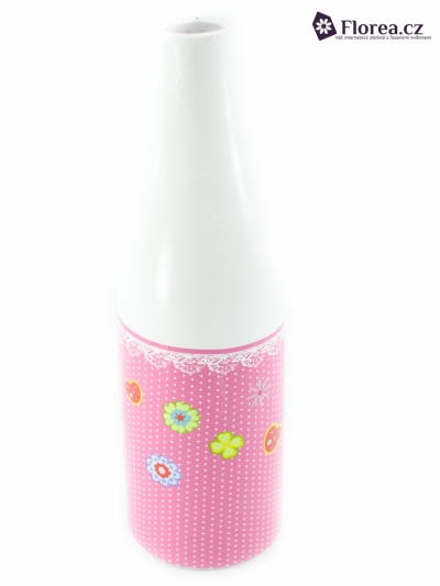 BOTTLE CERAMIC PINK Ø10X31cm
