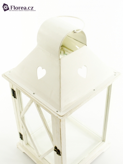 LANTERN WOOD WHITE 40x18x18cm 