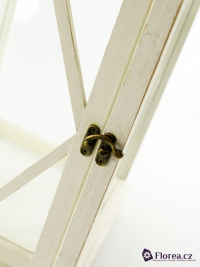 LANTERN WOOD WHITE 40x18x18cm 